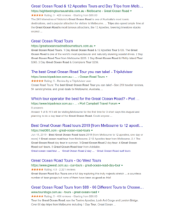 Search Engine Results - organic search- Increase search visibility for tourism websites